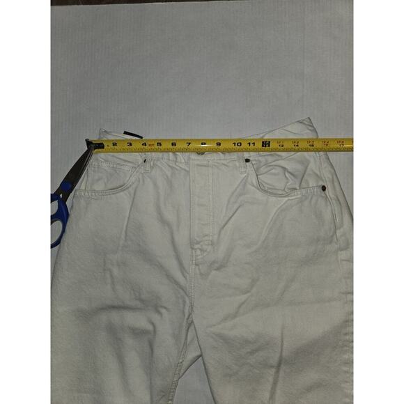 Womens Reformation Rowe Mid Rise Relaxed Straight Jeans Off White Size 30 - Picture 14 of 16
